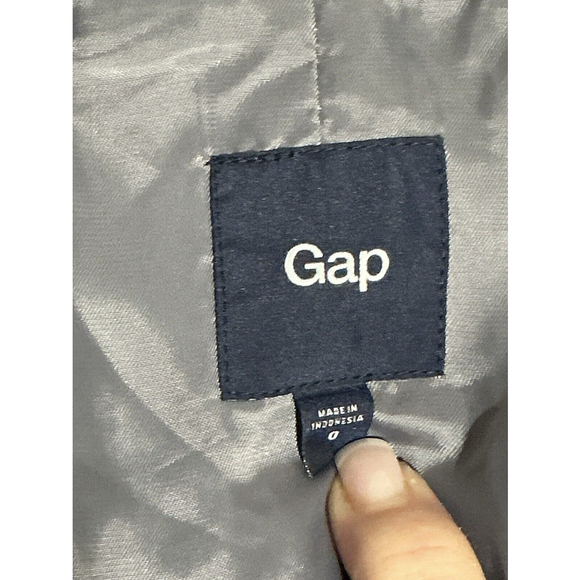 Woman’s Gap Size 0 Blue 2 Button Up Lined Blazer - Picture 5 of 11
